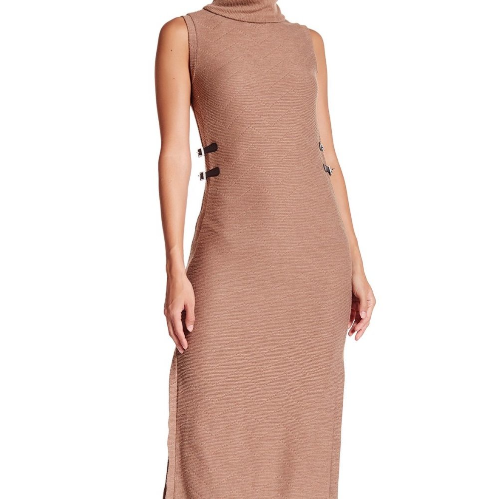 HYFVE Ribbed Turtleneck Midi Dress